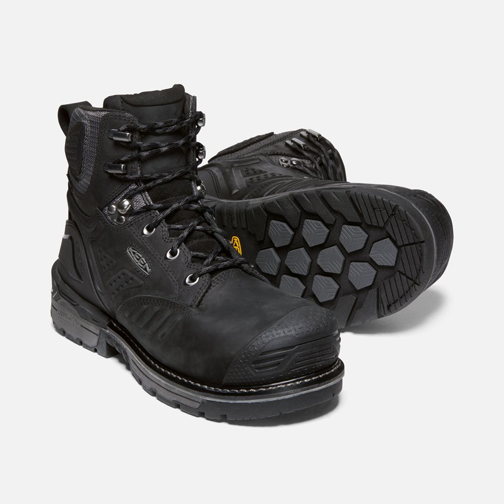 Cizme Keen Romania Barbati Negrii Philadelphia 6\" Waterproof (Carbon-Fiber Toe) 1695-EABTW